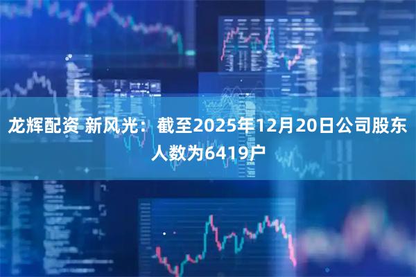 龙辉配资 新风光：截至2025年12月20日公司股东人数为6419户